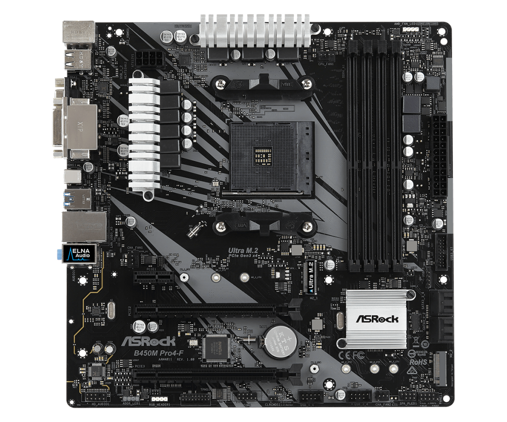 ASRock B450M Pro4-F AMD AM4 Socket Motherboard -pcstudio