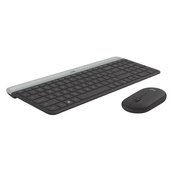 Logitech Slim Wireless Keyboard and Mouse Combo - Low Profile Compact  Layout, Ultra Quiet Operation, 2.4 GHz USB Receiver with Plug and Play  Connectivity, Long Battery Life, Graphite 