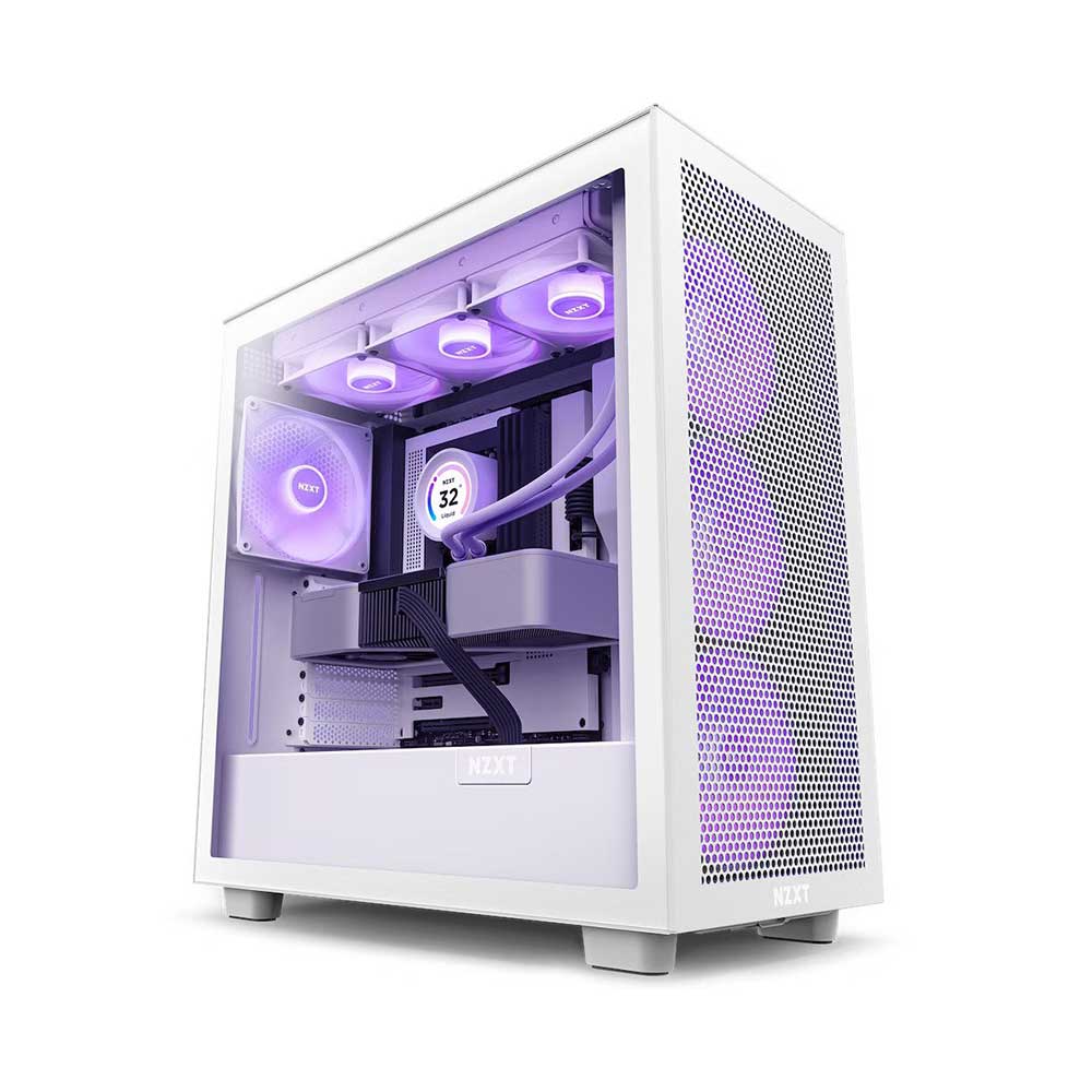 Nzxt H7 Flow Rgb Atx Mid Tower Cabinet Matte White