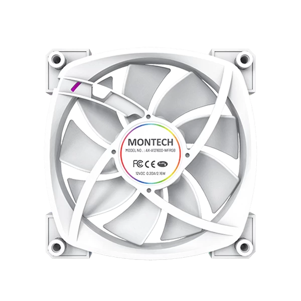 MONTECH AX120 PWM ARGB Ventilateur pour PC blanc (l x H x P) 120 x 120 x 25  mm