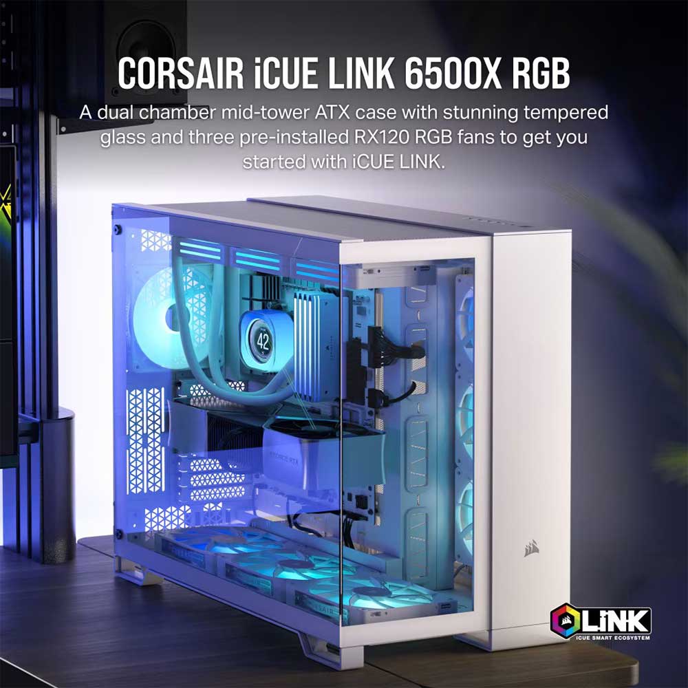 Corsair ICUE Link 6500X Rgb Mid Tower Atx Cabinet White